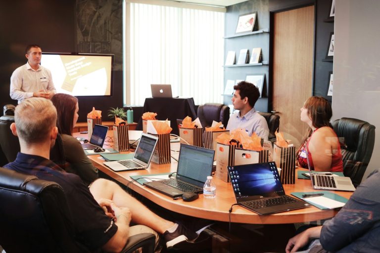 Large team meeting in a boardroom
