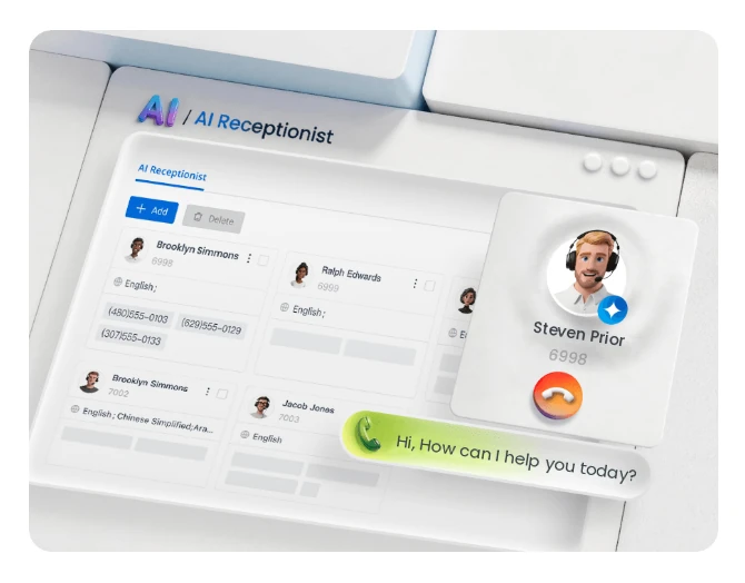 AI receptionist answering a call